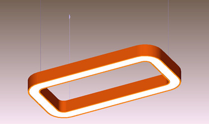 Industrial Rectangle Linear Light Aluminum LED Linear Pendant Light
