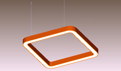 Industrial Rectangle Linear Light Aluminum LED Linear Pendant Light