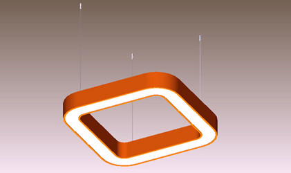 Industrial Rectangle Linear Light Aluminum LED Linear Pendant Light