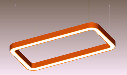 Industrial Rectangle Linear Light Aluminum LED Linear Pendant Light
