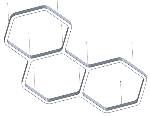 Hexagon Led Lineair Light Customized LED Light Voor winkelcentrum